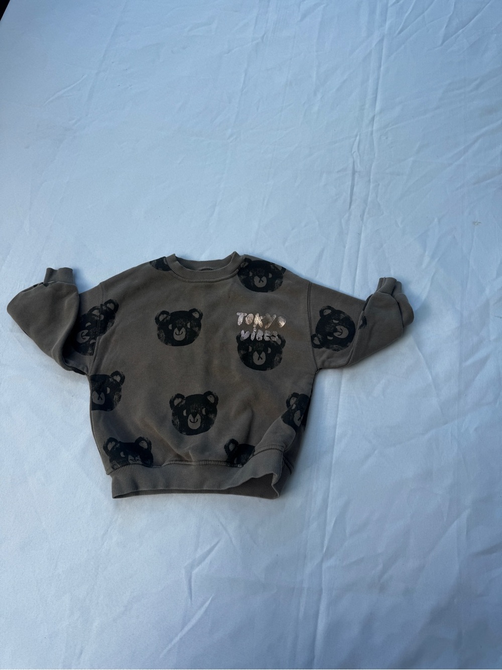 Zara Kids Brown Bear Graphic Sweatshirt - Tokyo Vibes 3 years